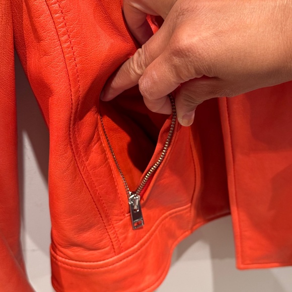 Lamarque Womens Leather Jacket Donna in grenadine, size M - Picture 7 of 16